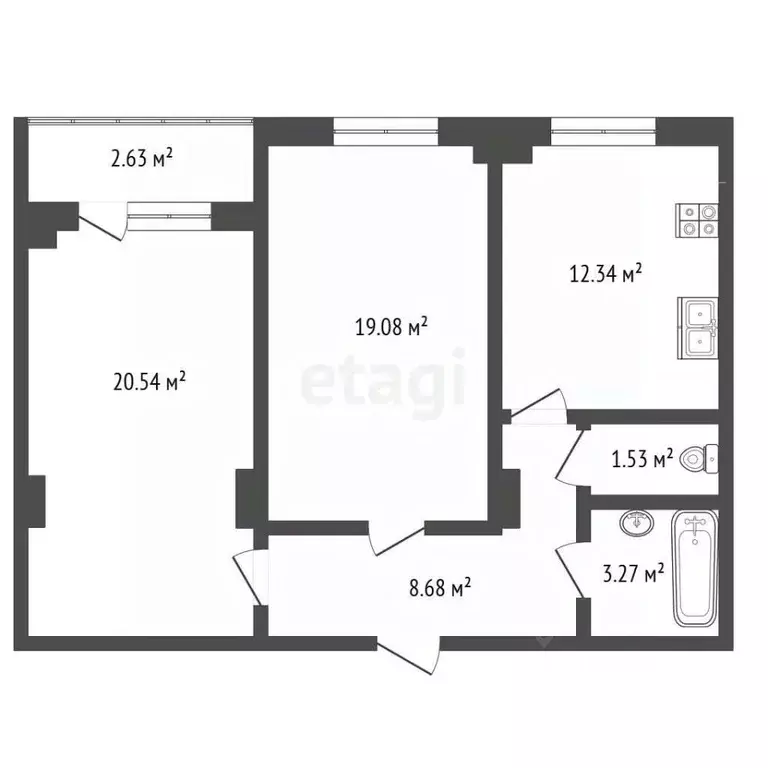 2-к кв. Алтайский край, Барнаул тракт Павловский, 297 (65.4 м) - Фото 2