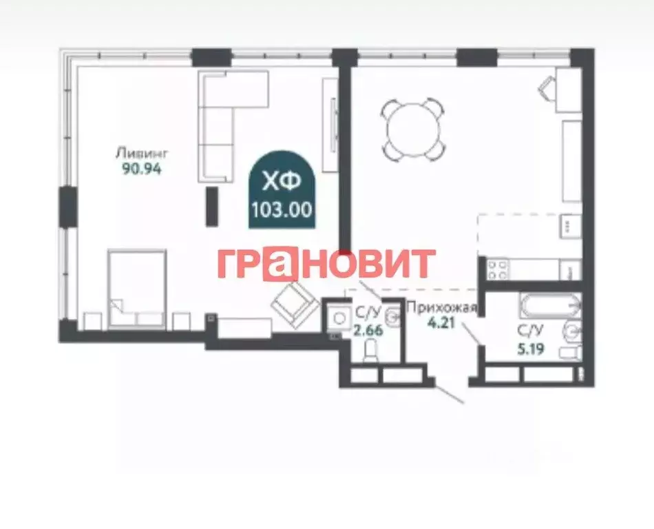 3-к кв. Новосибирская область, Новосибирск Военная ул., 51 (103.0 м) - Фото 1