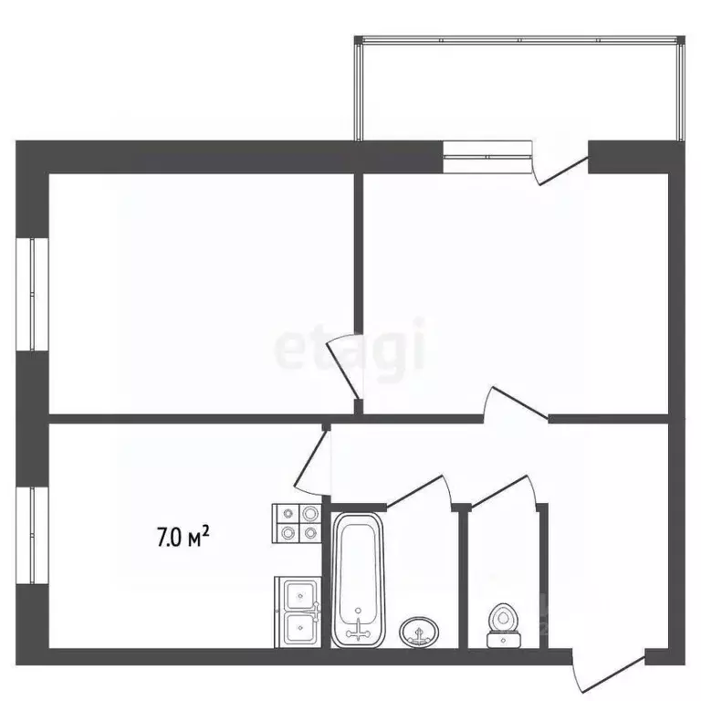 2-к кв. Костромская область, Кострома Якиманиха мкр, 1 (41.2 м) - Фото 2