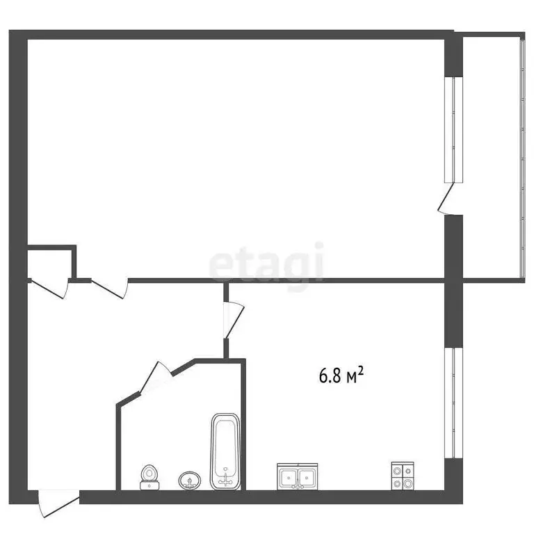 1-комнатная квартира: Кировск, Новая улица, 16 (32.2 м) - Фото 0