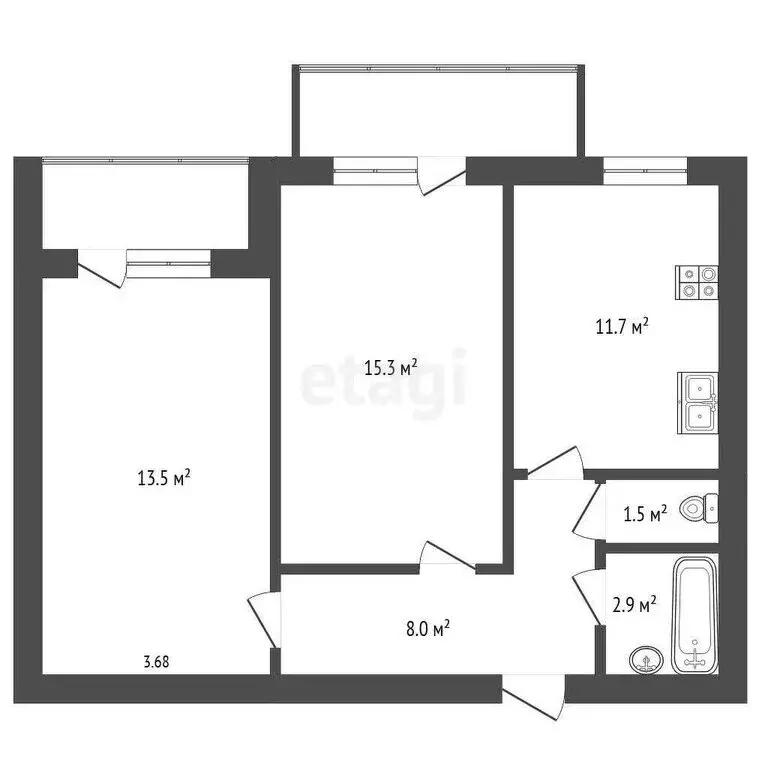 2-комнатная квартира: Самара, Ново-Садовая улица, 353В (70 м) - Фото 0