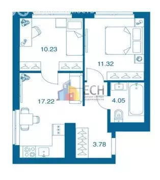 2-комнатная квартира: Тула, улица Академика Насоновой, 18 (46.6 м) - Фото 0