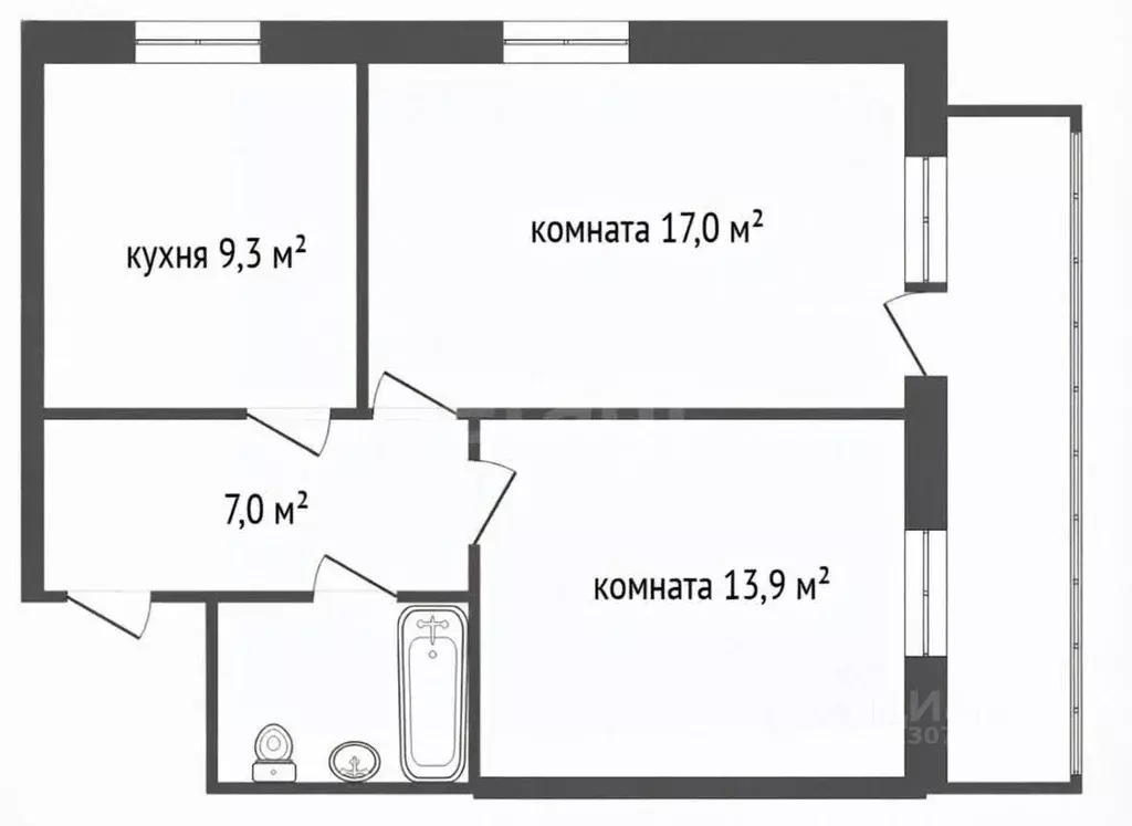 2-к кв. Ярославская область, Ярославский муниципальный округ, пос. ... - Фото 2