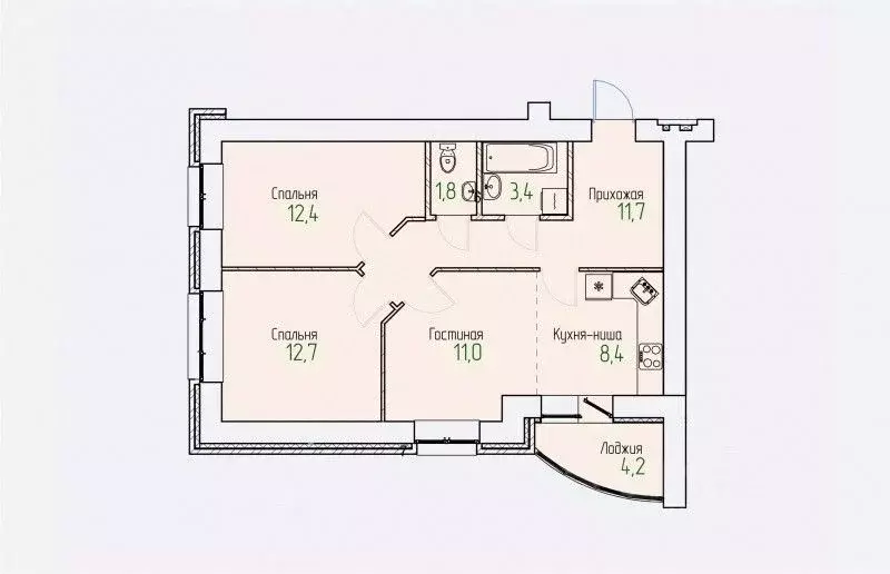 3-к кв. Кировская область, Киров Завода ОЦМ мкр,  (63.6 м) - Фото 0