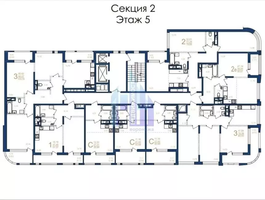 2-комнатная квартира: Воронеж, улица Фридриха Энгельса, 88 (78.89 м) - Фото 0