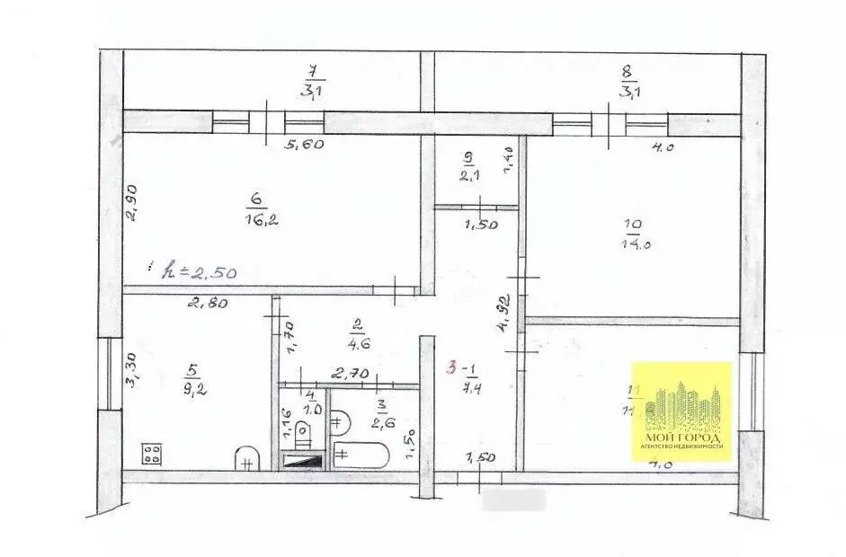 3-к кв. Ханты-Мансийский АО, Пыть-Ях 4-й Молодежный мкр, 1 (68.3 м) - Фото 2