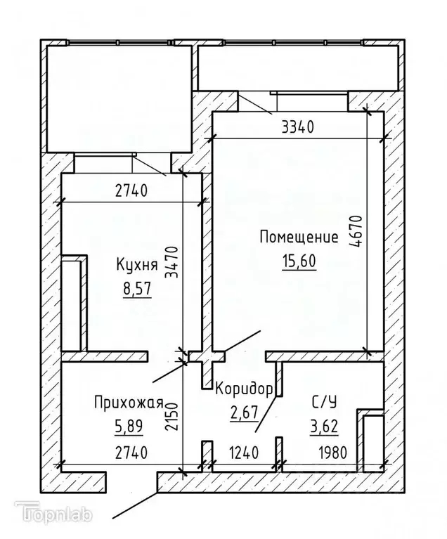 1-к кв. Кабардино-Балкария, Нальчик Московская ул. (40.8 м) - Фото 2