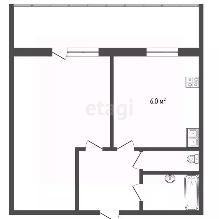 1-к кв. Тюменская область, Тюмень ул. Газовиков, 22 (30.9 м) - Фото 1