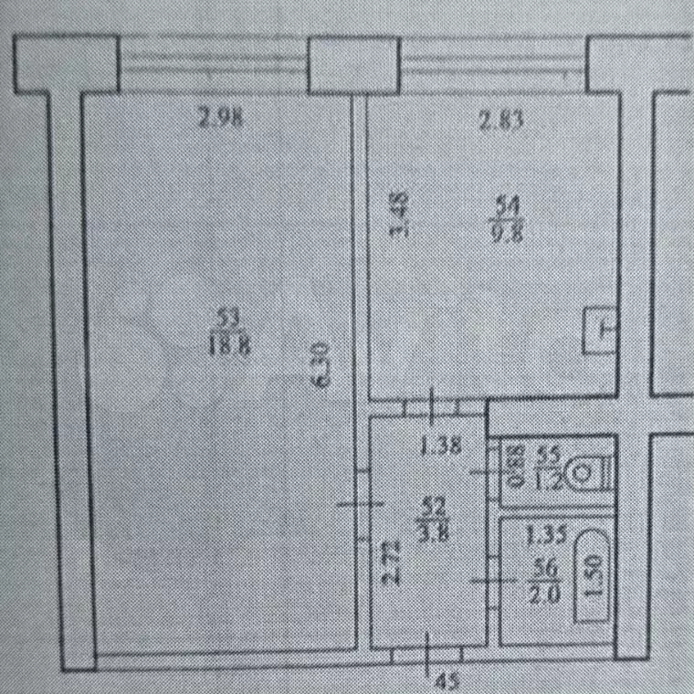 1-к. квартира, 35,6 м, 4/5 эт. - Фото 0