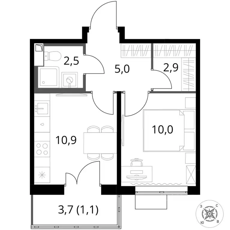 1-к кв. Московская область, Химки Подрезково мкр, 1-й Шереметьевский ... - Фото 1