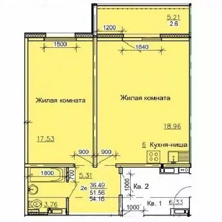 2-к кв. Алтайский край, Барнаул ул. Союза Республик, 13/114 (54.16 м) - Фото 0