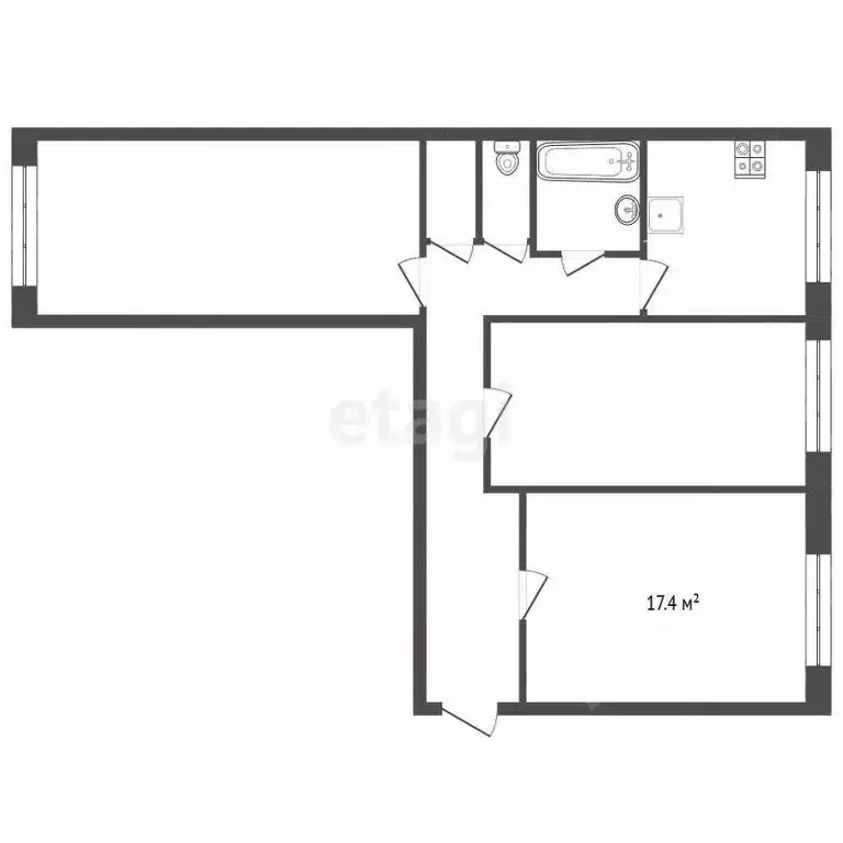 Комната Хабаровский край, Комсомольск-на-Амуре просп. Ленина, 26/2 ... - Фото 2