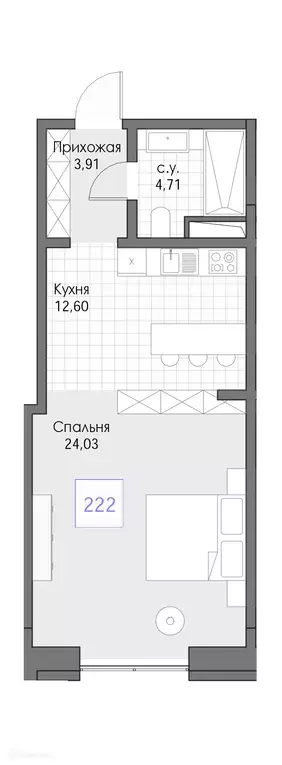 Продаётся 1-к квартира, 45.25 м - Фото 0