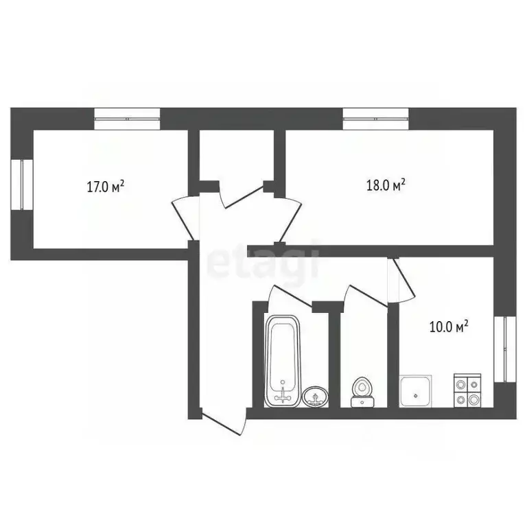 2-к кв. Ярославская область, Ростов Ленинская ул., 51/17 (58.3 м) - Фото 2