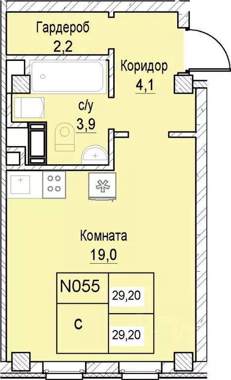 1-к кв. Нижегородская область, Нижний Новгород ул. Июльских Дней (29.2 ... - Фото 0