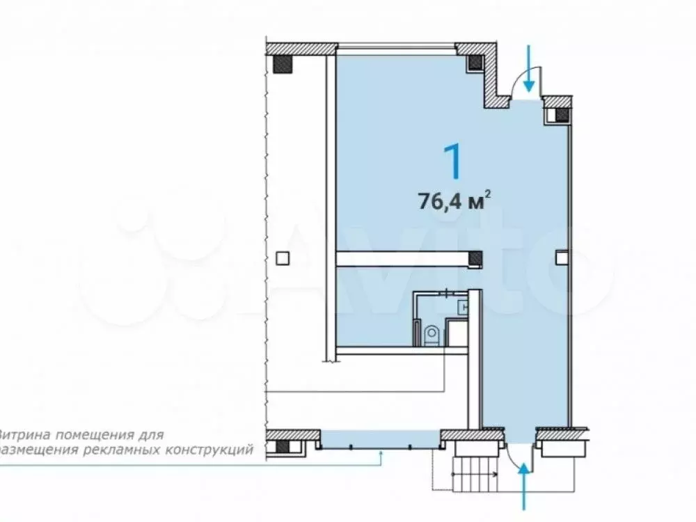 Сдам торговое помещение, 76.4 м - Фото 1