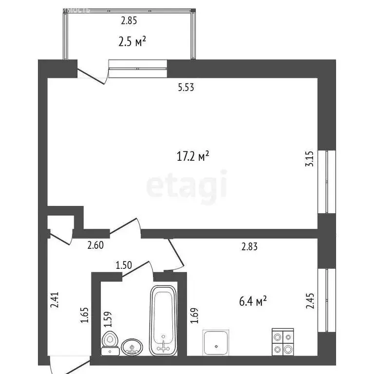1-комнатная квартира: Талица, улица Ленина, 88 (30.4 м) - Фото 0