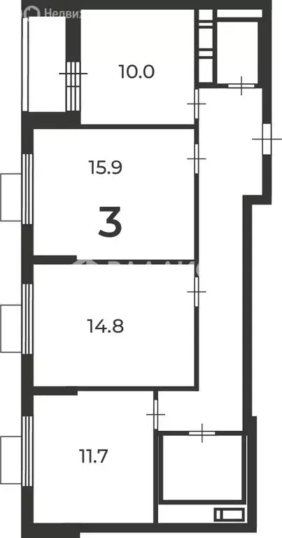 3-комнатная квартира: Москва, улица Маршала Чуйкова, 9А (72.6 м) - Фото 1