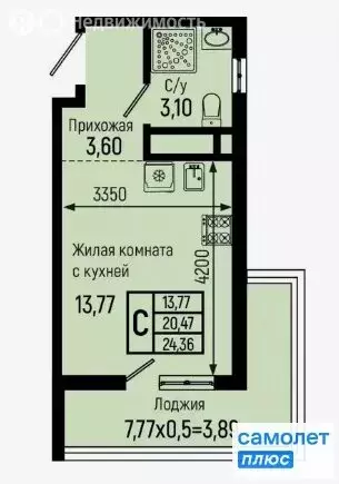 Квартира-студия: Краснодарский край, Туапсинский район, пос. ... - Фото 1