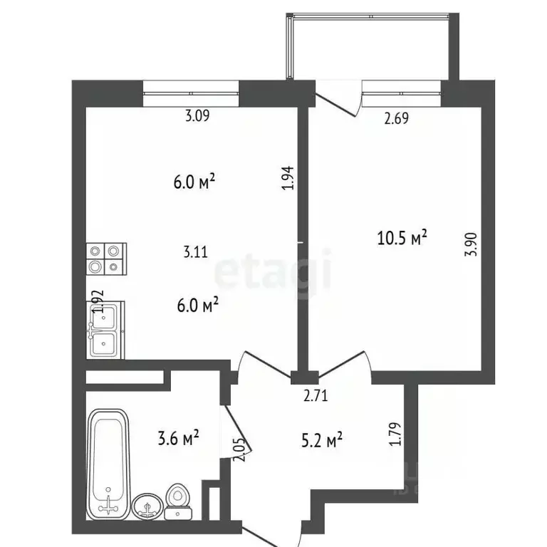 2-к кв. Пермский край, Пермь Белозерская ул., 30А (31.3 м) - Фото 2
