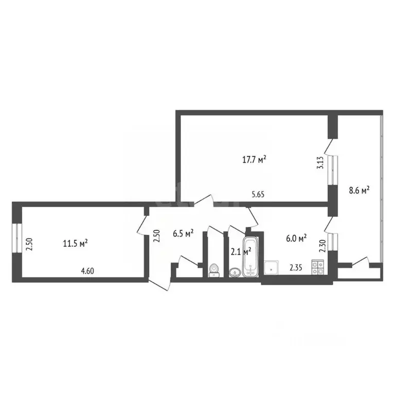 2-к кв. Крым, Ялта ул. Сеченова, 49 (48.0 м) - Фото 0