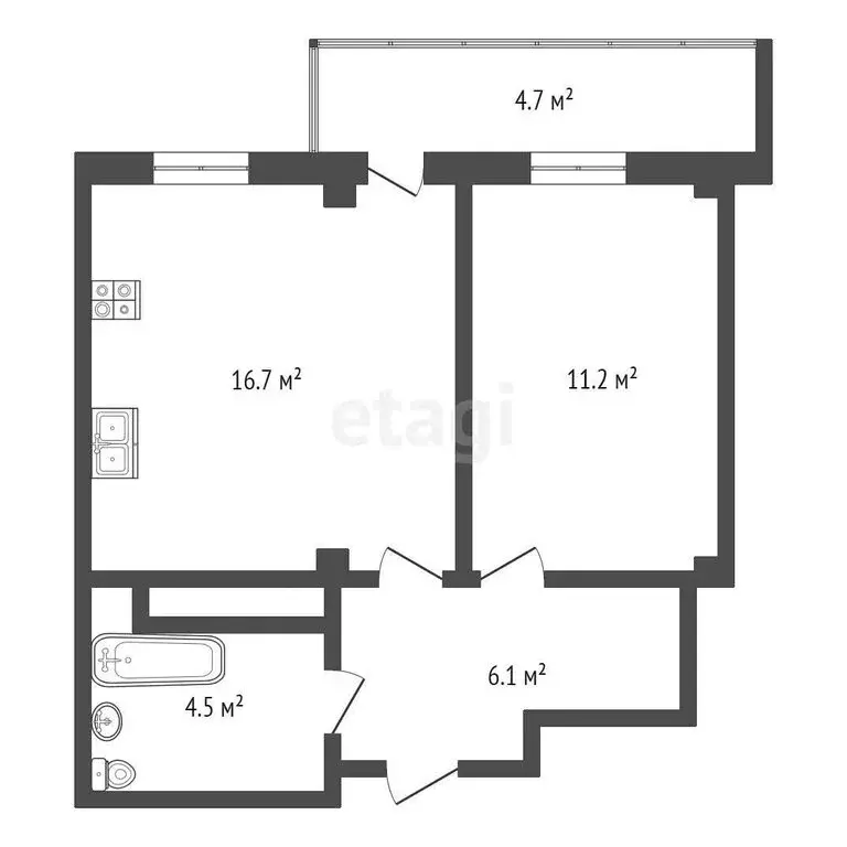 1-комнатная квартира: Патрушева, улица Фёдора Достоевского, 26 (38.5 ... - Фото 1