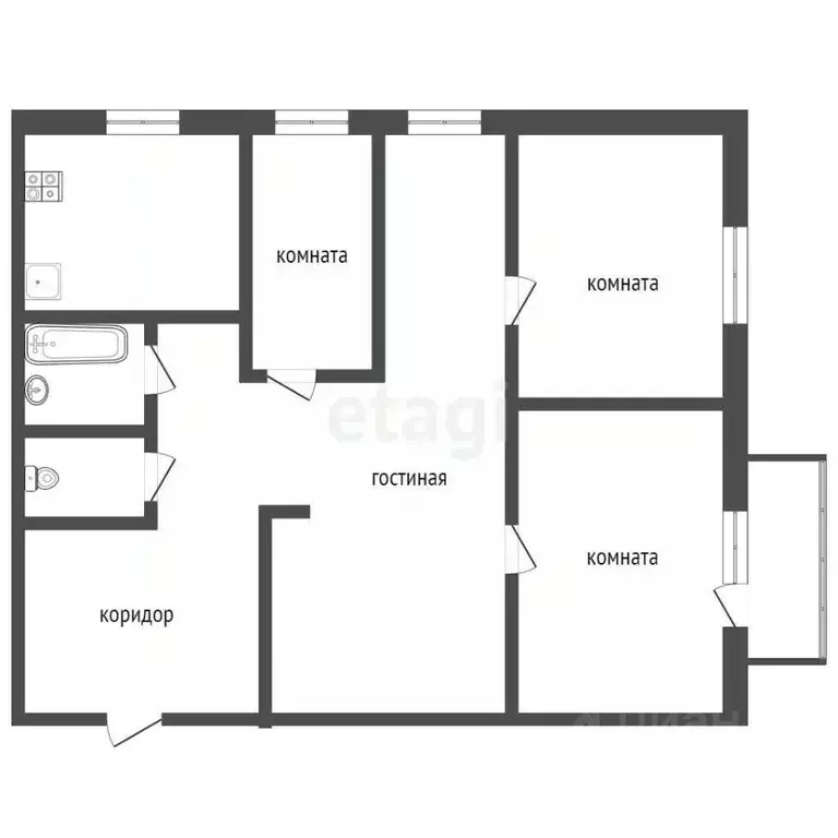 4-к кв. Тамбовская область, Мичуринск Клубная ул., 8 (60.7 м) - Фото 1