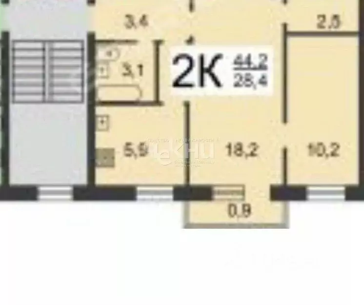 2-к кв. Нижегородская область, Нижний Новгород ул. Заломова, 9 (43.1 ... - Фото 2