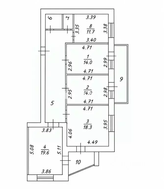 4-к кв. Белгородская область, Белгород ул. Николая Чумичова, 70 (103.8 ... - Фото 2