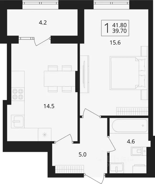 1-к кв. Брянская область, Брянский район, Снежское с/пос, пос. Путевка ... - Фото 1