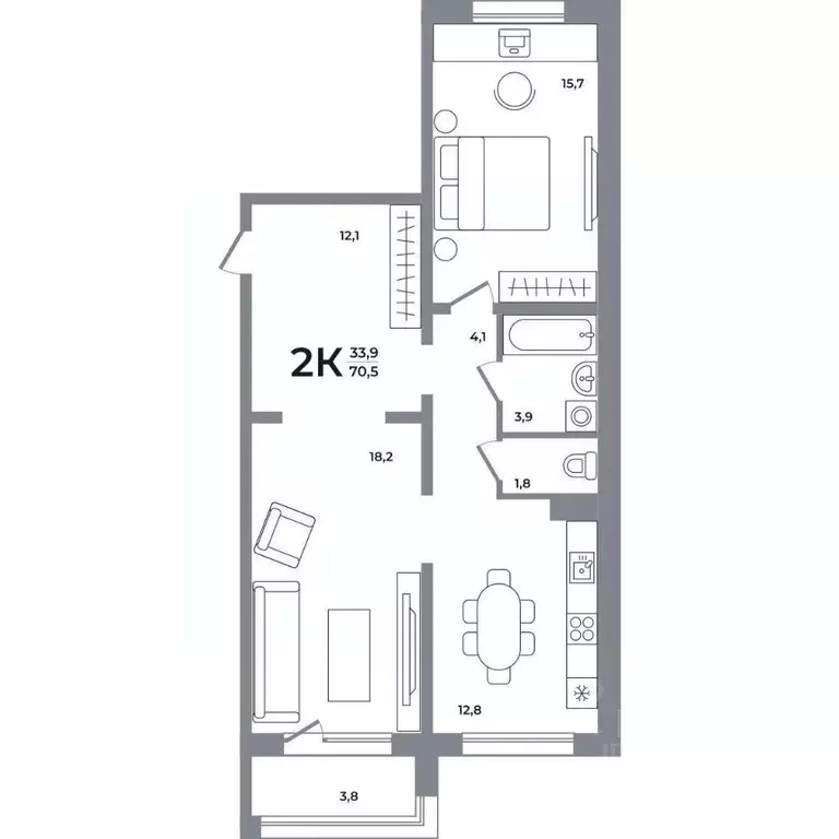 2-к кв. Новосибирская область, Новосибирск Беловежский мкр,  (71.4 м) - Фото 0