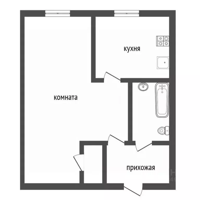 1-к кв. Воронежская область, Воронеж ул. Березовая Роща, 60 (30.4 м) - Фото 2