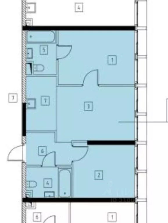 2-к кв. Москва ул. Матросская Тишина, 1АС68 (63.1 м) - Фото 1