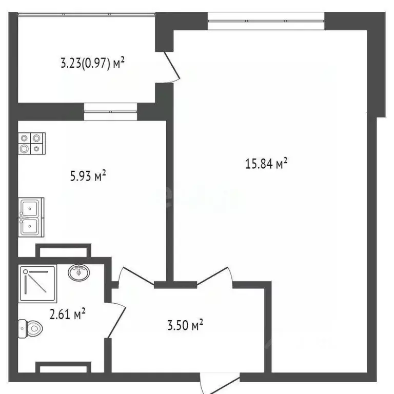 1-к кв. Севастополь ул. Горпищенко, 145к5 (27.6 м) - Фото 2