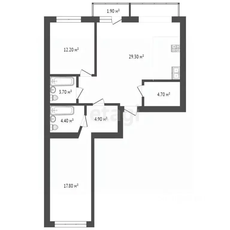 3-к кв. Вологодская область, Вологда Технический пер., 54А (86.0 м) - Фото 2