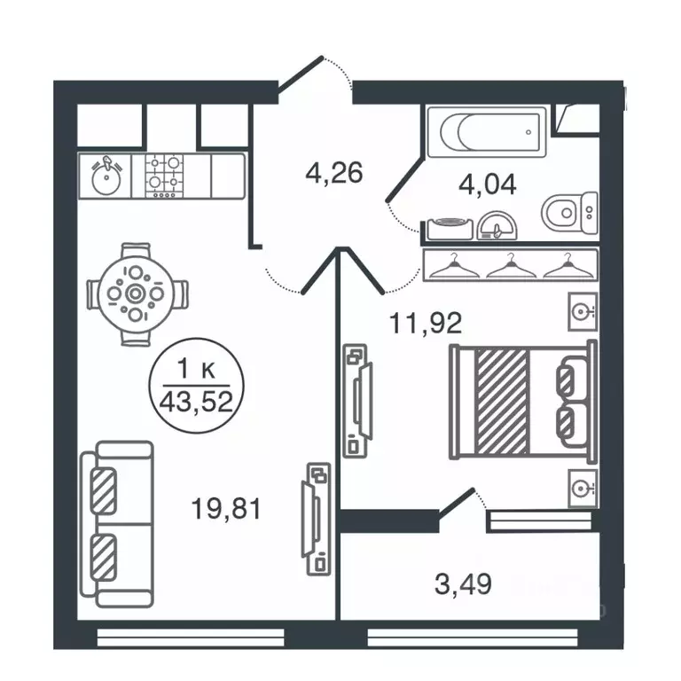 1-к кв. Тверская область, Тверь Южный мкр,  (43.52 м) - Фото 1