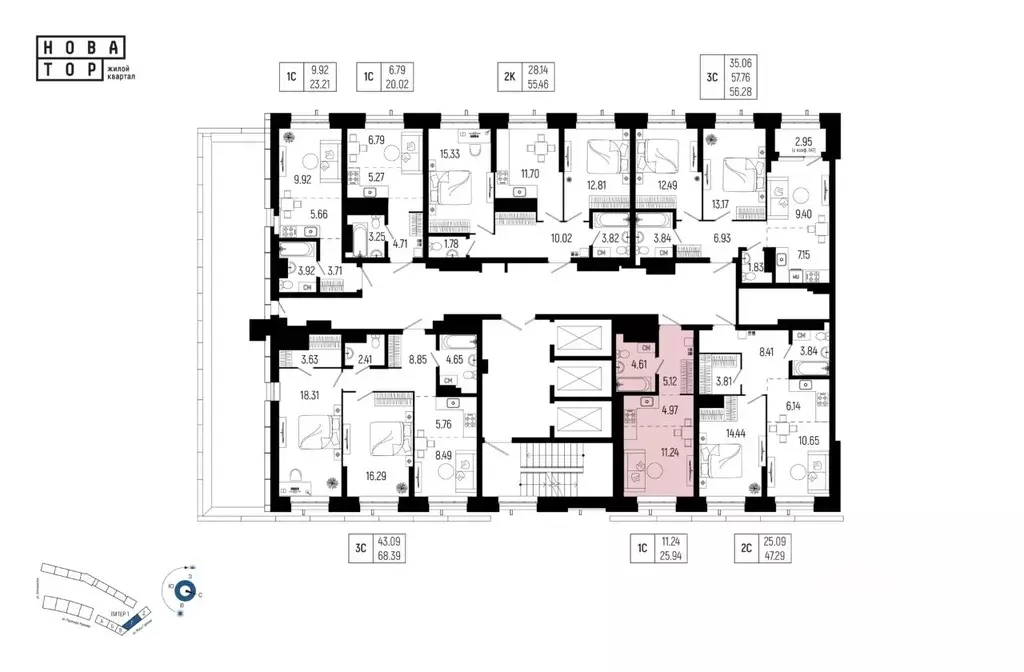 1-к кв. Башкортостан, Уфа Глумилино-1 мкр, Новатор жилой комплекс ... - Фото 2