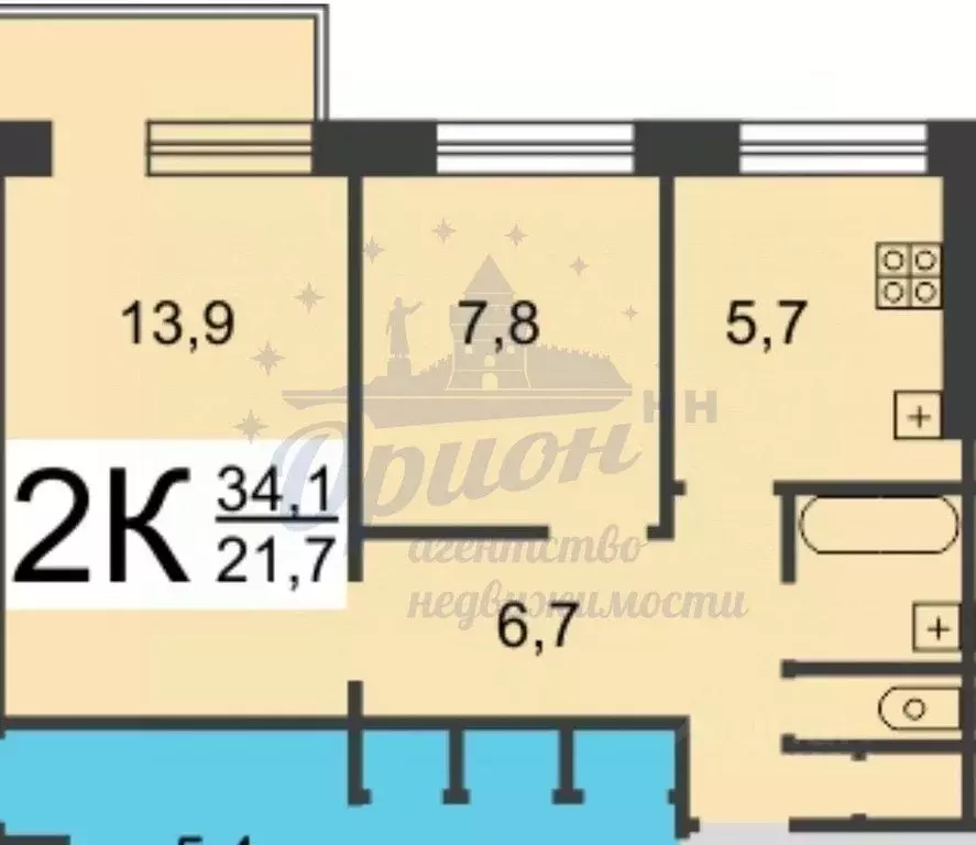 2-к кв. Нижегородская область, Нижний Новгород ул. Героя Советского ... - Фото 2