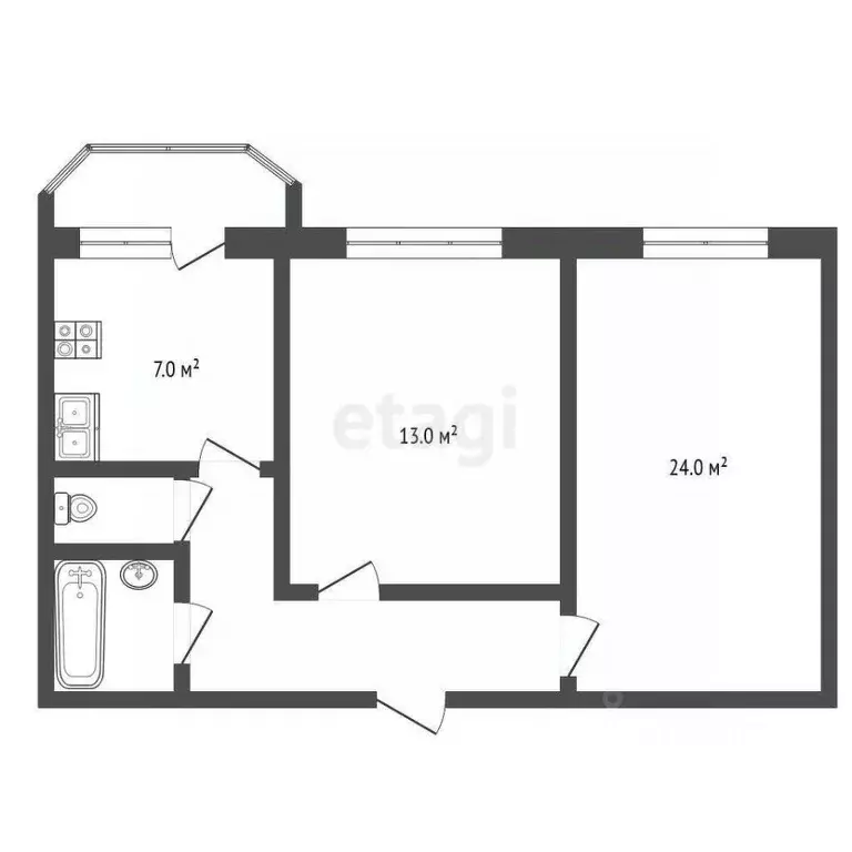 2-к кв. Архангельская область, Архангельск Московский просп., 55к4 ... - Фото 2
