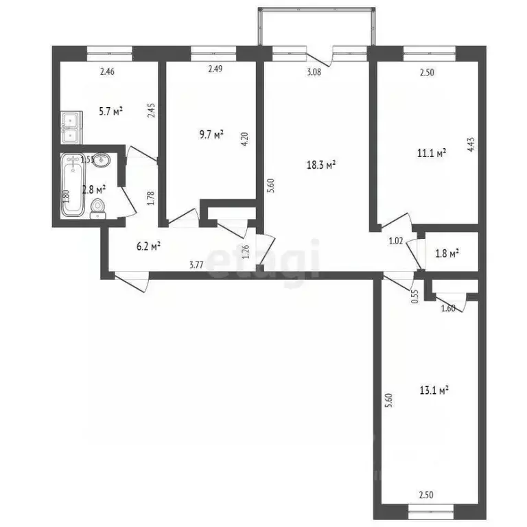 4-к кв. Кемеровская область, Кемерово просп. Ленина, 111 (70.5 м) - Фото 1