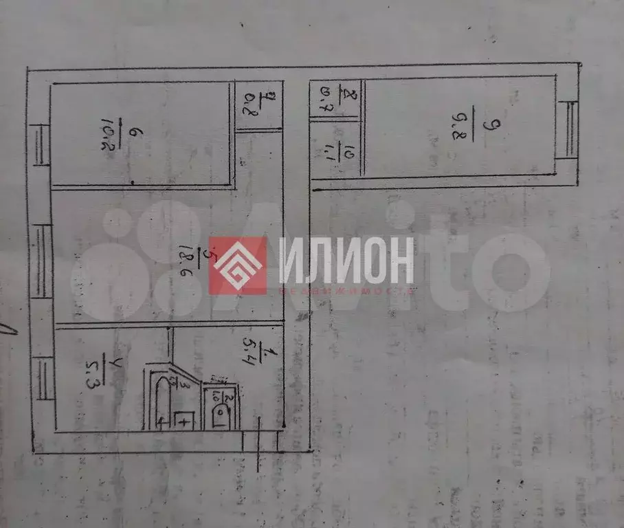 3-к. квартира, 54,8 м, 1/5 эт. - Фото 0