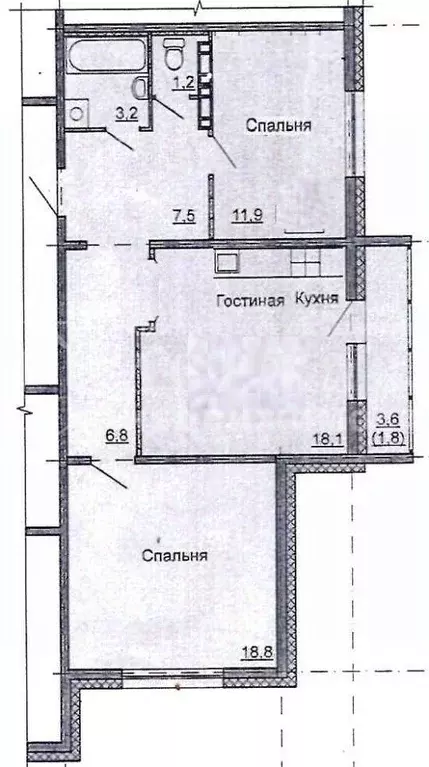 3-к кв. Кемеровская область, Кемерово просп. Восточный, 29 (67.8 м) - Фото 1