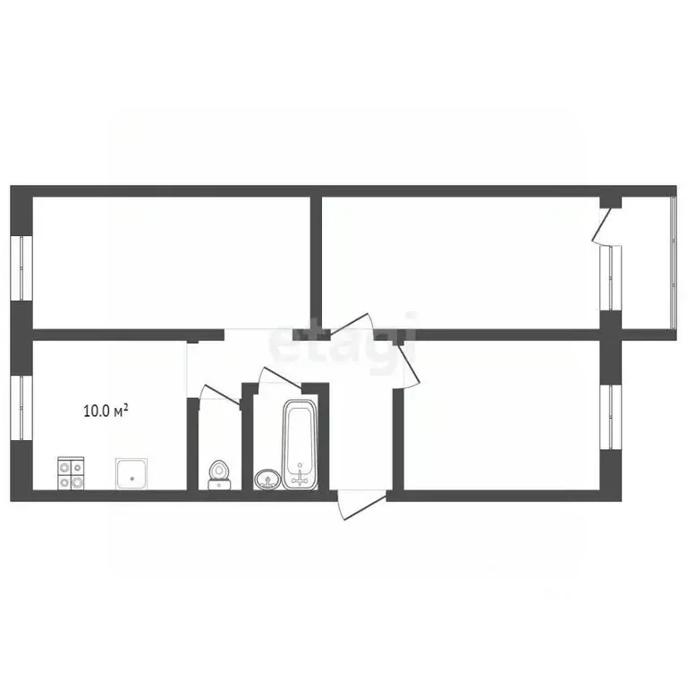 3-к кв. Ставропольский край, Пятигорск Украинская ул. (58.0 м) - Фото 1