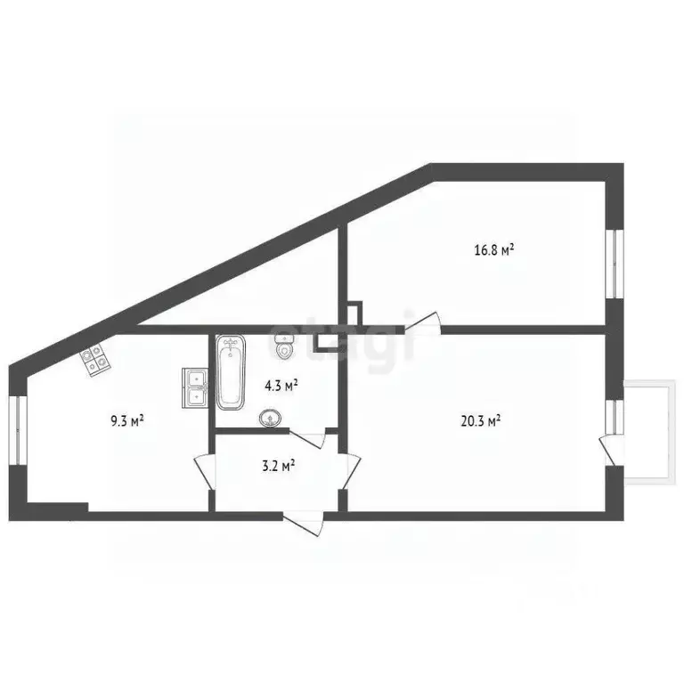 2-к кв. Севастополь ул. Суворова, 2/7 (54.5 м) - Фото 2