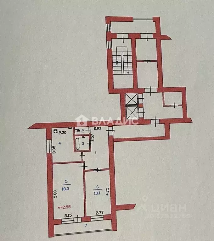 2-к кв. Пензенская область, Пенза ул. Кижеватова, 23 (53.4 м) - Фото 2