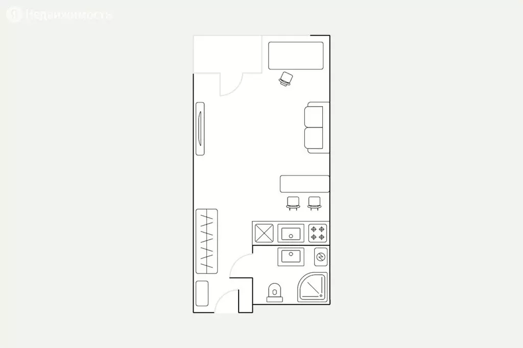 Квартира-студия: Москва, Ходынский бульвар, 2 (32 м) - Фото 0