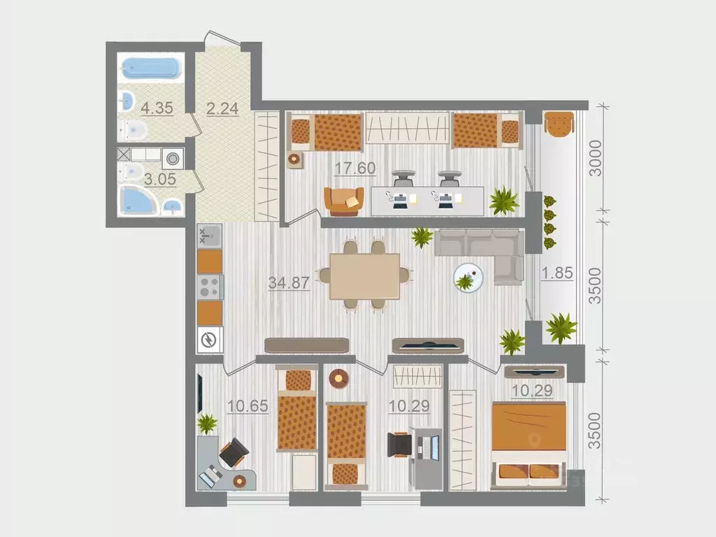 4-к кв. Ленинградская область, Ломоносовский район, Горбунковское ... - Фото 1