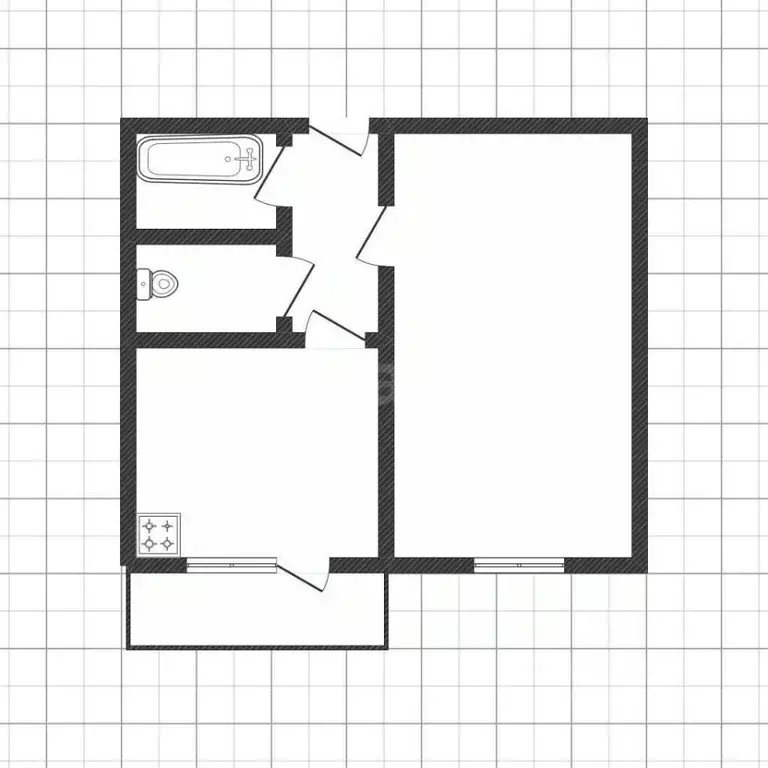 1-к кв. Белгородская область, Белгород ул. Некрасова, 6а (34.7 м) - Фото 2