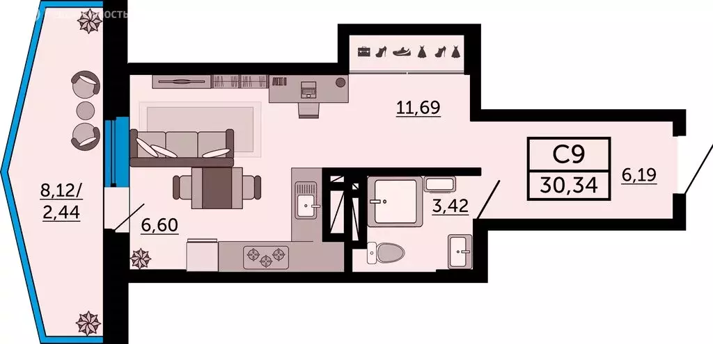 Квартира-студия: Ростов-на-Дону, Нахичевань, улица 23-я Линия, 54с6 ... - Фото 1