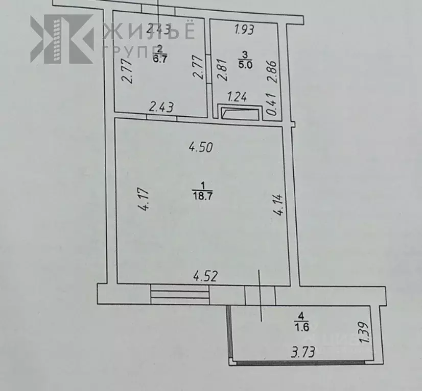 Студия Татарстан, Казань ул. Сабира Ахтямова, 1к2 (30.4 м) - Фото 1